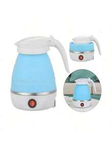 Hervidor Tetera Eléctrica Portatil Viaje Plegable Silicona Tipo Cafetera Estilo Jarra De Grado Alimenticio Calentador 6 Minutos Agua Caliente Rapida Ahorra Espacio Liviana Ligera Moderna Ideal Para Cualquier Lugar Casa Oficina Escuela Vacaciones - Celeste - Ver 1