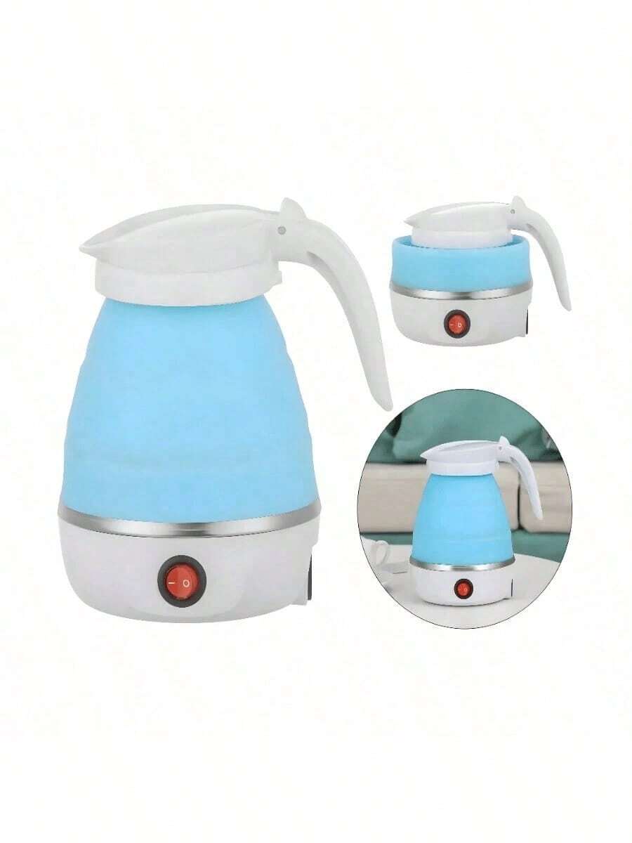 Hervidor Tetera Eléctrica Portatil Viaje Plegable Silicona Tipo Cafetera Estilo Jarra De Grado Alimenticio Calentador 6 Minutos Agua Caliente Rapida Ahorra Espacio Liviana Ligera Moderna Ideal Para Cualquier Lugar Casa Oficina Escuela Vacaciones - Celeste - Ver 1