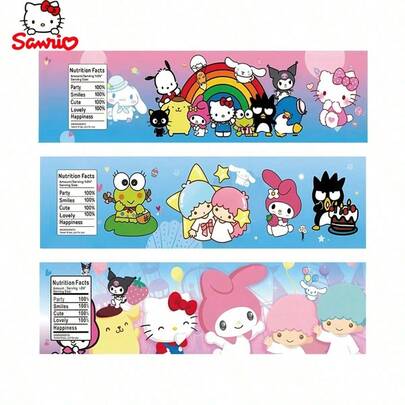 20 ملصق ماء معدني بتصميم كرتوني لهالو كيتي وكلب البودنج، ديكورات لحفلة عيد الميلاد العائلية، ملصقات لزجاجات المياه المعدنية