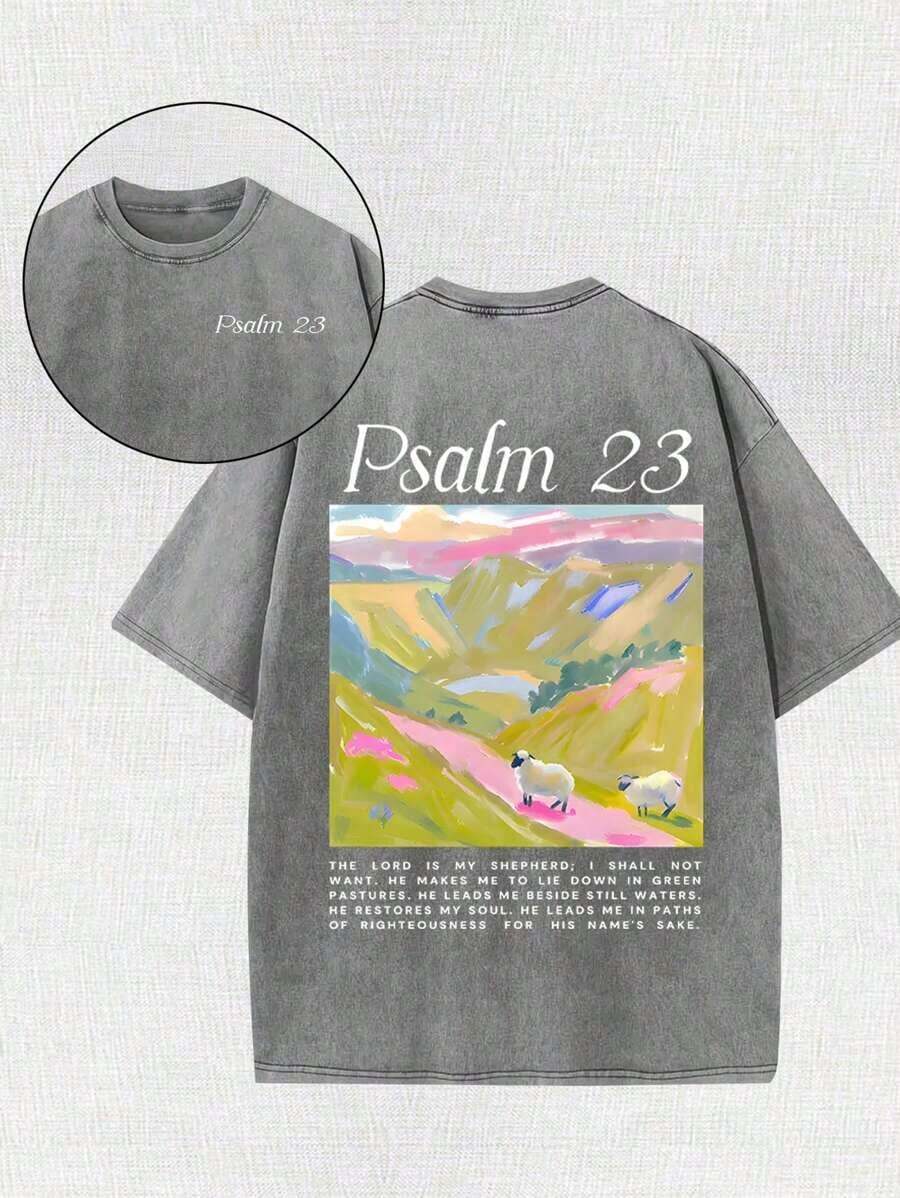 Yuega Tshrit 1pcJesus Religious Cross Sun Printed Retro Washed T-Shirt, 230G, Retro Street Style. Simple And Versatile, Pure Cotton Is Of High Quality, Novel And Fashionable, And It Is A Must-Have Fashion T-Shirt For Spring And Summer.Summer Clothing Tops - Xám - Xem 1