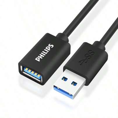 PHILIPS Cáp mở rộng SWR1526X/93 Cáp mở rộng USB 3.0 Cáp dữ liệu bảo vệ kép không nhiễu điện từ truyền ổn định và nhanh