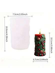 圣诞柱形香薰蜡烛硅胶模具，雪人蜡烛模具，适用于香薰蜡烛、家居装饰石膏饰品和节日礼物手工蜡制品圣诞装饰品房间装饰、圣诞礼物