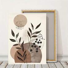 3 pièces/set Affiches sur canevas encadrées en bois style minimaliste moderne, impression de plante abstraite de style bohème, décoration murale créative et simple, pour salon, chambre à coucher, cuisine, salle à manger, salle de classe, bureau, art mural, décoration de pièce, cadeau parfait pour les amateurs d'art et les passionnés de décoration d'intérieur, cadre en option