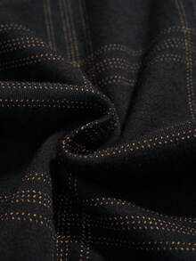 男士格子睡衣套装，纯棉长袖上衣和长裤，透气吸汗，适合春秋季和秋冬季穿着。 - 黑色 - 查看 7