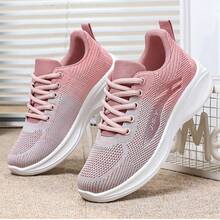 Zapatos deportivos casuales de suela blanda, zapatos individuales transpirables, zapatos de malla, zapatos para correr de suela gruesa - Rosa - Ver 2