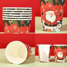 10/20/40/60 件，红色圣诞一次性 9 盎司纸杯，圣诞杯饮具节日圣诞派对用品，用于咖啡、圣诞派对的冷热饮品，圣诞节庆祝活动充满欢乐气氛，节日派对的节日饮水杯，用于咖啡果汁啤酒等纸质饮料 - 彩色 - 查看 7