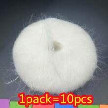 10pcs Mohair Yarn, Soft & Fluffy, Suitable For DIY Knitting, Crochet Sweater, Scarf, Cardigan, Hat - Multicolor - View 29