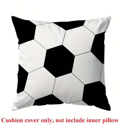 1 funda de cojín con tema de fútbol, 45 x 45 cm - Terciopelo melocotón suave de poliéster, con cremallera, lavable a máquina, adecuado para la decoración del hogar y la oficina, sin relleno de cojín