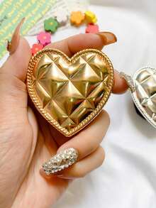 1 Metal Electroplated Mirror Surface Mobile Phone Stand, Adhesive Retractable Sliding Stand, Asymmetric-Shaped Stand, Desktop TV Viewing Wonder Compatible With IPhone, Android Phone, Gift For Birthday, Family, Friends Push-Pull Phone Grip Phone Holder Phone Accessories