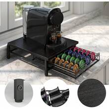 Shoze Coffee Pod Drawer Holder For Capsule 35pcs For ® OriginalLine Pods Drawer Coffee Machine Storage Organizer Stand Sliding For Kitchen Countertop - Black - View 3