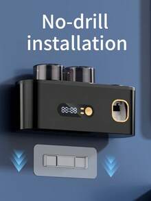 1个智能牙刷消毒器，带牙膏分配器，壁挂式牙刷架，牙刷架和消毒器，5槽牙刷收纳架，2个漱口杯，浴室配件，家居装饰，返校季