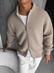 Herrlångärmad kofta med dragkedja, mångsidig för vardagsbruk