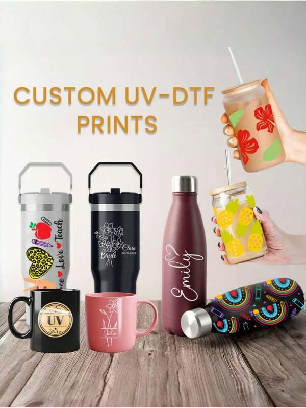 1pc Customized UV DTF Sticker, Custom Die-Cut UV DTF Sticker, Permanent Transparent Sticker, Customizable UV DTF Label, Create Your Own Sticker