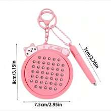 1pc Creative Cartoon Cat Magnetic Steel Ball Painting Board Keychain, Practical Bag Pendant Magnetic Steel Ball Painting Board Keychain, Fun Stress Relief Toy