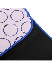 1 pieza Almohadilla portátil de planchar para viajes, tabla de planchar de 6 capas con diseño colgante, patrón circular y borde azul, resistente al calor y antideslizante, sin necesidad de electricidad para ropa, exterior, campamento, hoteles - Multicolor - Ver 11