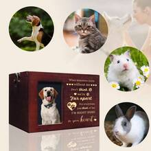 Pet Urns Dog Ashes Wooden Pet Cremation Urn With Photo Frame Dog Urns Ashes Large Keepsake Box Sympathy Pets Loss Remembrance Chest Brown, 87x5.51x5.51