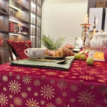 1 buc față de masă de Crăciun, fulgi de zăpadă de Crăciun de iarnă, față de masă lavabilă roșie pentru decor de cină, picnic și petrecere