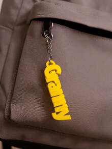 1pc Personalized 3D Printed Name Keychain, Customized Text PLA Key Ring, Fashionable Font Design, Colorful Letter Pendant, Durable Lightweight Bag Charm - Multicolor - View 2