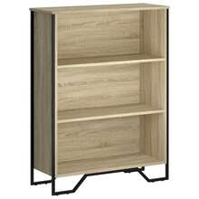 Libreria Larryhot in rovere Sonoma 80x31x106 cm Legno ingegnerizzato, resistente e durevole, facile da montare, stile decorativo, adattA, Per riporre soprammobili, statuette, libri, piccoli oggetti, ecc. - Castano - Visualizzare 2