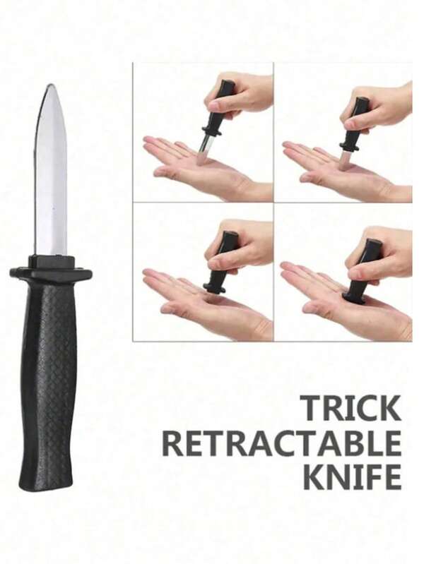 Plastic Expandable Knife Magic Trick Toy, Clown Prank Prop Knife, Horror Joke Fake Funny Knife, Christmas Toy