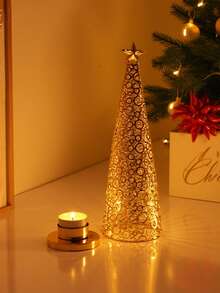 1 pieza Portavelas de Navidad apto para velas de té, adecuado para regalos, festivales, fiestas, hogar y hotel