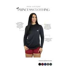 Women's Shirt UV+50 Sun Protection Long Thermal Second Skin T-Shirt Winter And Summer Fashion Beach Pool - màu đen - Xem 3