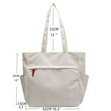 حقيبة يد نسائية من النايلون، حقيبة كبيرة السعة للتنقل، حقيبة يد بسيطة ذات لون أحادي