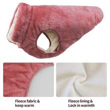 Metglad Giacca per cani, giacca invernale calda per cani, gilet resistente al freddo per cani con bottoni a scatto, gilet in doppio strato di lana adatto per cani di taglia grande, media e piccola - Anguria Rosa - Visualizzare 4