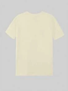 女士休闲短袖圆领 T 恤 - 杏色 - 查看 2