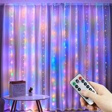 USB Fairy Curtain Lights LED String Lights 8 Lighting Modes Remote Control Wall Twinkle Lights For Christmas Wedding Decor - USB Curtain Light String - View 13