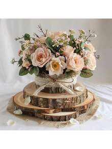 2 Stücke runde natürliche Holzscheiben für Tischmittelstücke / Basteln / Malen / Tischdekoration / Hochzeitsdekoration / DIY Projekte / Weihnachtsdekoration