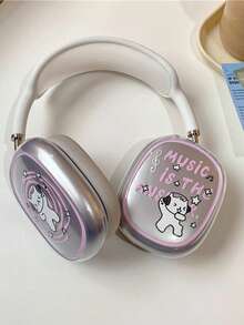 1 对防震音乐猫耳耳机保护套，兼容 Apple Max，TPU 印花耳机套 - 彩色 - 查看 3