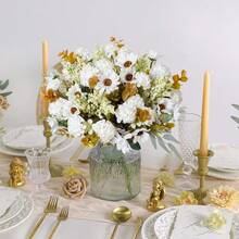 1/3/80PCS Artificial Hydrangea Flowers Silk Peony Bouquets Fake Roses For Spring Wedding Vase For Home, Dining Room, Bedroom,Kitchen,Room Decorations, Festival Birthday Party Accessories, Outdoor Garden Decorations, Flower Bouquet, Table Decoration, Fake Plant, Bedroom Decorroom Decor Bedroom, Winter Home Decoration - White - View 7