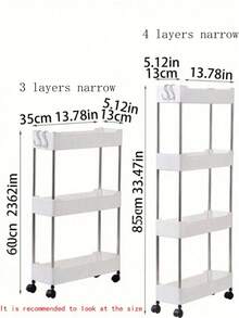 1 件节省空间的 3/4 层储物架，浴室收纳架，落地式多功能搁架，适用于浴室、厨房、办公室、客厅，易于组装，可移动，馈赠佳品