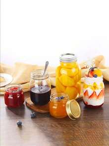 Tarros de cristal Mason, tarros de almacenamiento de cristal, tarros para salsas con tapas selladas normales, adecuados para mermelada, ensalada, miel, regalos de ducha/boda, utensilios de cocina, accesorios de cocina baratos
