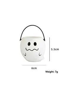 1pc-6pcs Halloween Witch Pumpkin Lantern, Black Flame Candy Bucket, Ghost Bucket, Pumpkin Bucket, Performance Decoration Props