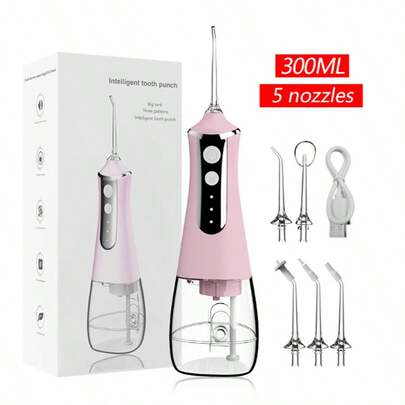Handheld Portable Electric Water Flosser With 3 Modes And 4 Nozzles, Water Flosser, Tooth Cleaning Machine, Portable Water Flosser, Oral Cleaning Water Flosser, Oral Irrigator For Braces, Suitable For Travel And Home Use