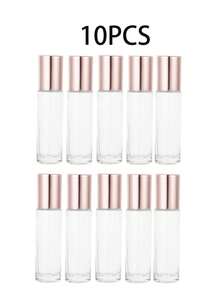 10/5/1件 10ml 玫瑰金精油滾珠瓶 玻璃瓶附額外不鏽鋼珠 便攜尺寸 精緻小巧 可重複使用 旅行配件 玫瑰金 透明 霧面白（多色可選） - 玫瑰金 - 查看 15