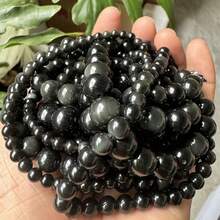 15 英寸 4/6/8/10 毫米天然石圆珠、紫水晶/虎眼石/黑曜石/玫瑰石英和其他天然材料，用于脉轮疗愈和 DIY 珠宝制作、手链、项链和工艺品 - 彩色 - 查看 64