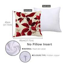 MEMNUN 1个/2个红色叶子图案印花抱枕套（不含枕芯），尺寸：17.7*17.7英寸（45*45厘米）/19.69*19.69英寸（50*50厘米）/15.75*15.75英寸（40*40厘米），单面印花，涤纶材质，适用于房间装饰、家居装饰、卧室装饰，可用于沙发、床、客厅、卧室、汽车、办公室、酒店等场所，四季皆宜，是馈赠亲朋好友的理想之选。 - 彩色 - 查看 12