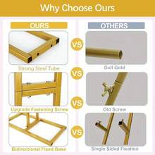 Vincidern 2 件弧形婚礼拱门背景架，气球拱门适用于仪式生日派对新娘迎婴派对，金属半月形婚礼拱门背景架带矩形底座（5.9 英尺、6.9 英尺）派对礼品房间装饰 - 金色拱門 - 查看 9