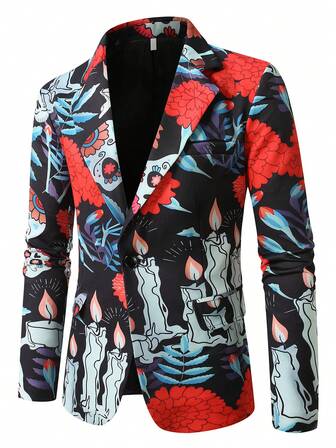 Halloween Single Button Lapel Casual Suit Jacket