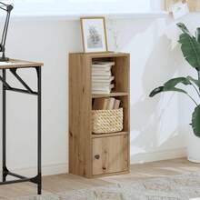 Libreria Larryhot in rovere artigianale 31x24x77 cm in legno ingegnerizzato, resistente e durevole, facile da montare, stile decorativo, adattA, Per riporre soprammobili, statuette, libri, piccoli oggetti, ecc. - Castano - Visualizzare 3