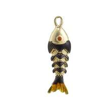1pc Fashionable Colorful Enamel 3D Swinging Fish Pendant, Versatile DIY Bracelet, Necklace, Earring, Bag Charm Accessory