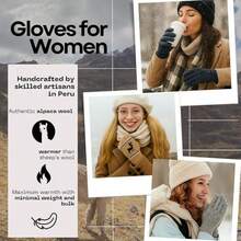 1 paire de gants d'hiver pour femmes avec écran tactile, doux et chauds, doublés, en tricot avec poignet élastique, gants pour utiliser le téléphone