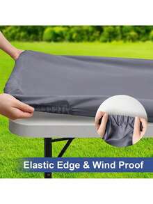 Homing Rectangle Table Cloth Cover, Waterproof Polyester Elastic Fitted Tablecloth, Fits 6 Foot Folding Tables, Washable Table Protector Picnic, Camping, Outdoor (Black, 30 X 72) Summer Birthday Gifts Wedding Beach Back To School School Supplies Room Decor