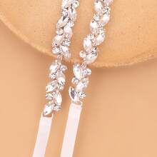 1件装女士水钻婚纱腰带，新娘腰链，婚礼仪式配饰 - 米色絲帶 - 查看 4