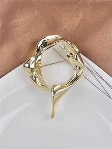 1 chiếc trâm cài hình tròn hình học tối giản sáng tạo, trâm cài hoa dung nham lỏng bất đối xứng, phù hợp cho nam và nữ, mọi mùa - vòng hình học - Xem 7