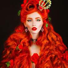 3 Pcs/Set Queen Cosplay Costume Accessories Includes Gold Crown Headband Heart Rhinestone Scepter Red Heart Drop Earrings For Women Cosplay Party Costume