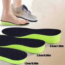 2pcs/Pair Adjustable Height Increase Insoles, Deodorizing Moxibustion Insoles, Super Soft Shock Absorbing Breathable Insoles, Suitable For Sports And Fitness, Trimable Size